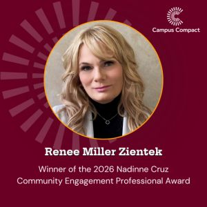 Renee Miller Zientek - Winner of the 2026 Nadinne Cruz Community Engagement Professional Award